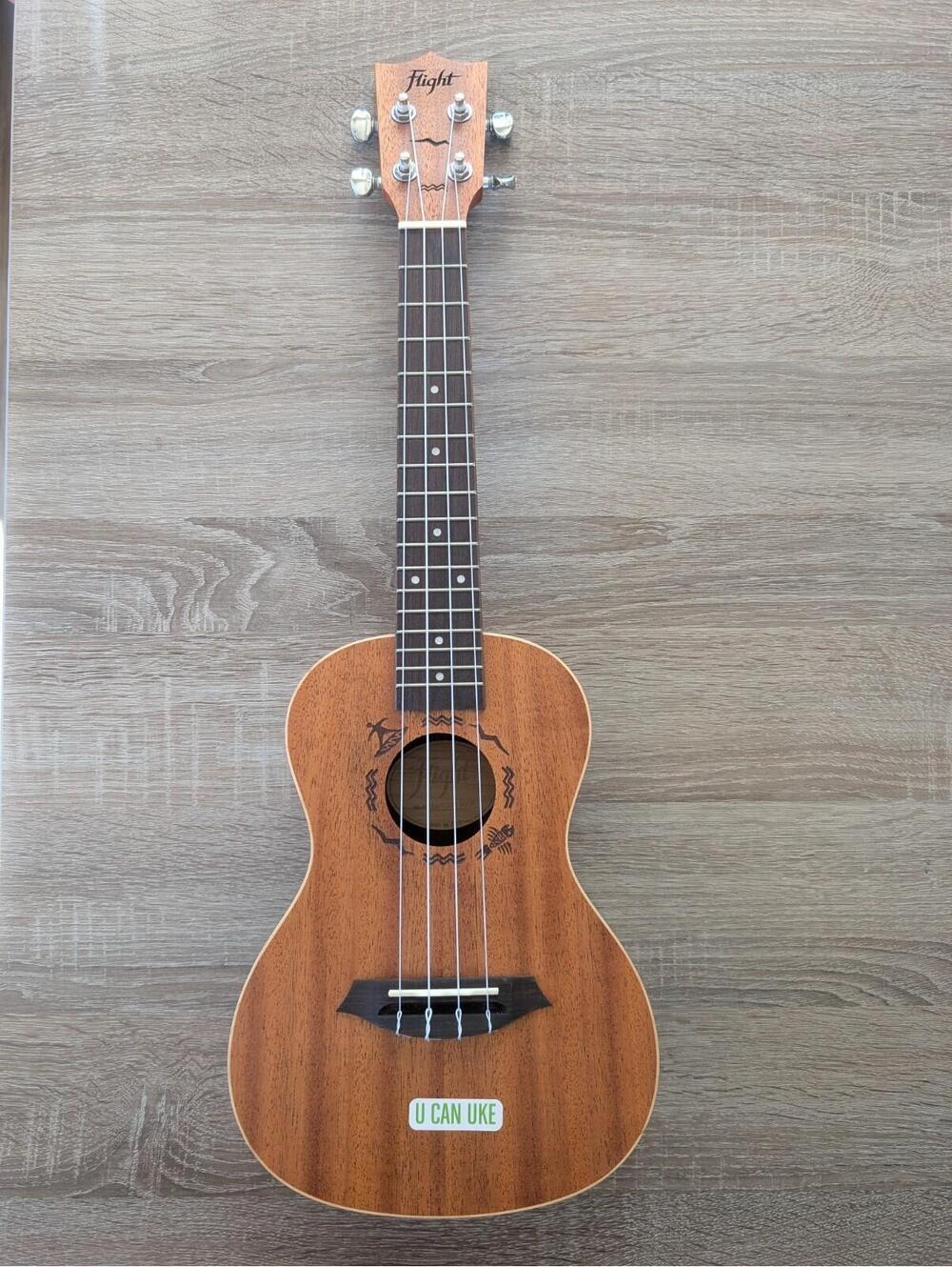 Flight DUC323 MAH Concert Ukulele With Case Mahogany Hawaiian Aloha Tiki - Picture 2 of 9